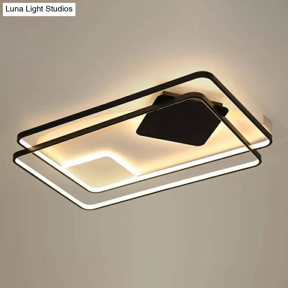 Black Led Flush Mount Ceiling Light For Modern Living Rooms / 35.5 White