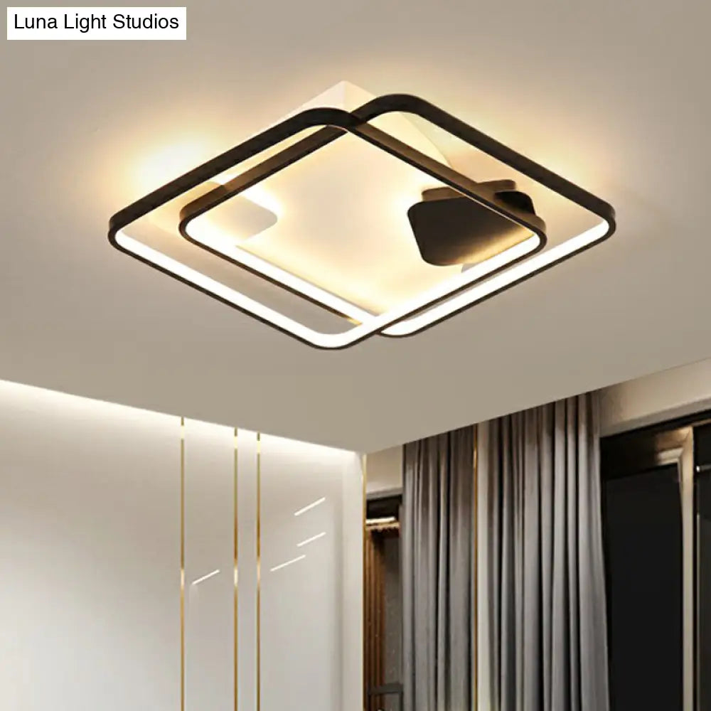 Black Led Flush Mount Ceiling Light For Modern Living Rooms