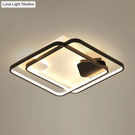 Black Led Flush Mount Ceiling Light For Modern Living Rooms / 21.5 White