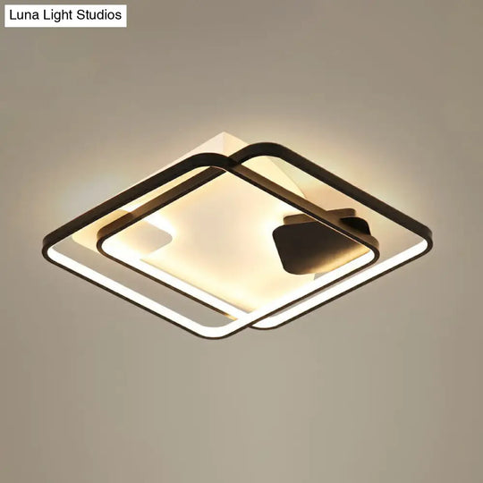 Black Led Flush Mount Ceiling Light For Modern Living Rooms / 18 Third Gear