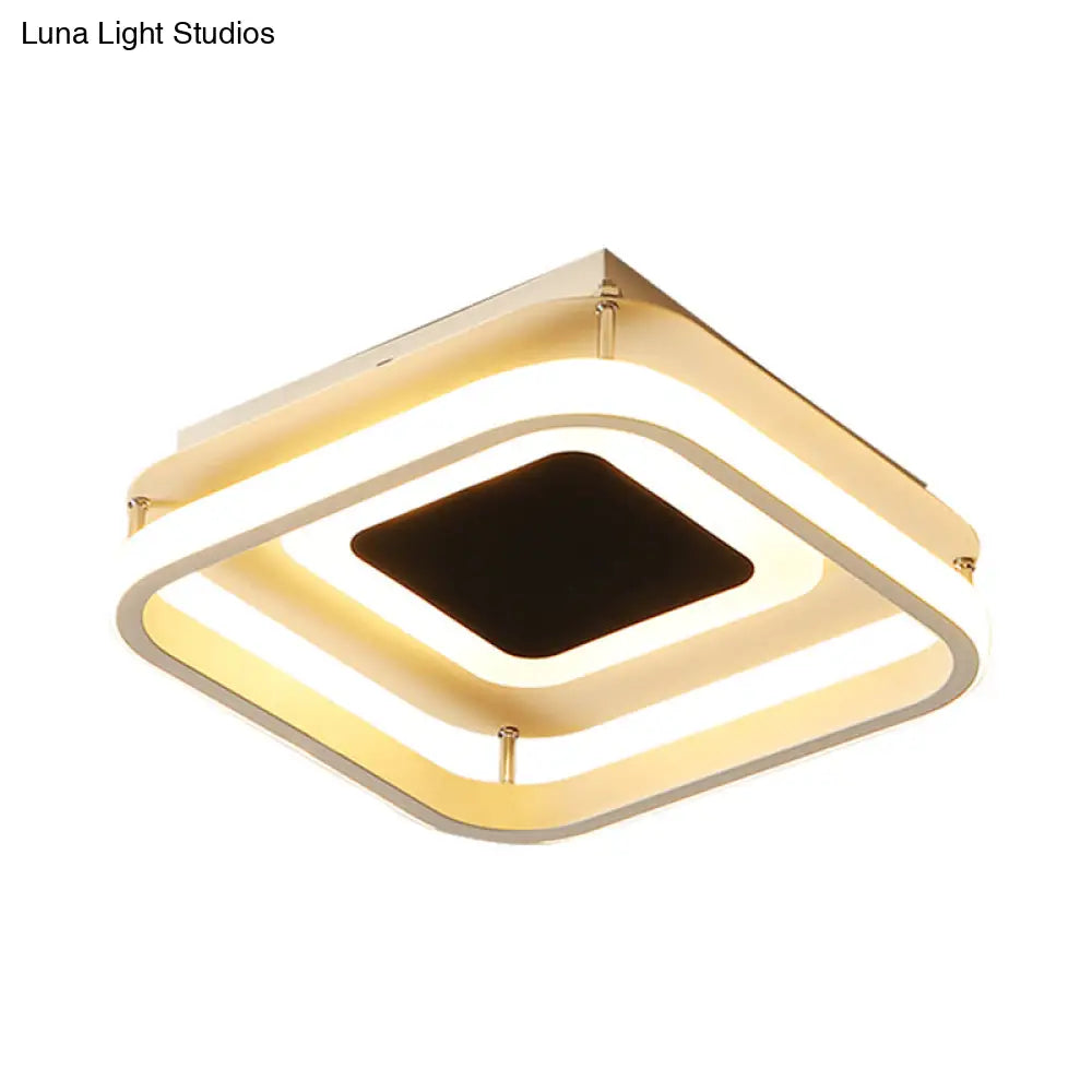 Black Led Square Acrylic Ceiling Light: Modern Design Stepless Dimming Remote Control