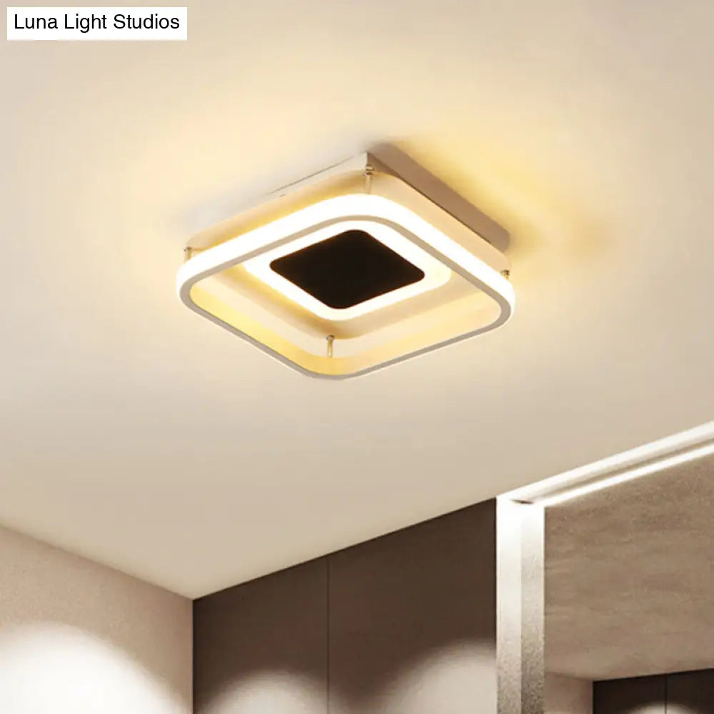 Black Led Square Acrylic Ceiling Light: Modern Design Stepless Dimming Remote Control / Warm