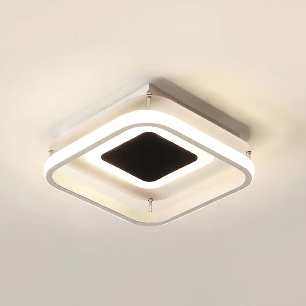 Black Led Square Acrylic Ceiling Light: Modern Design Stepless Dimming Remote Control / White