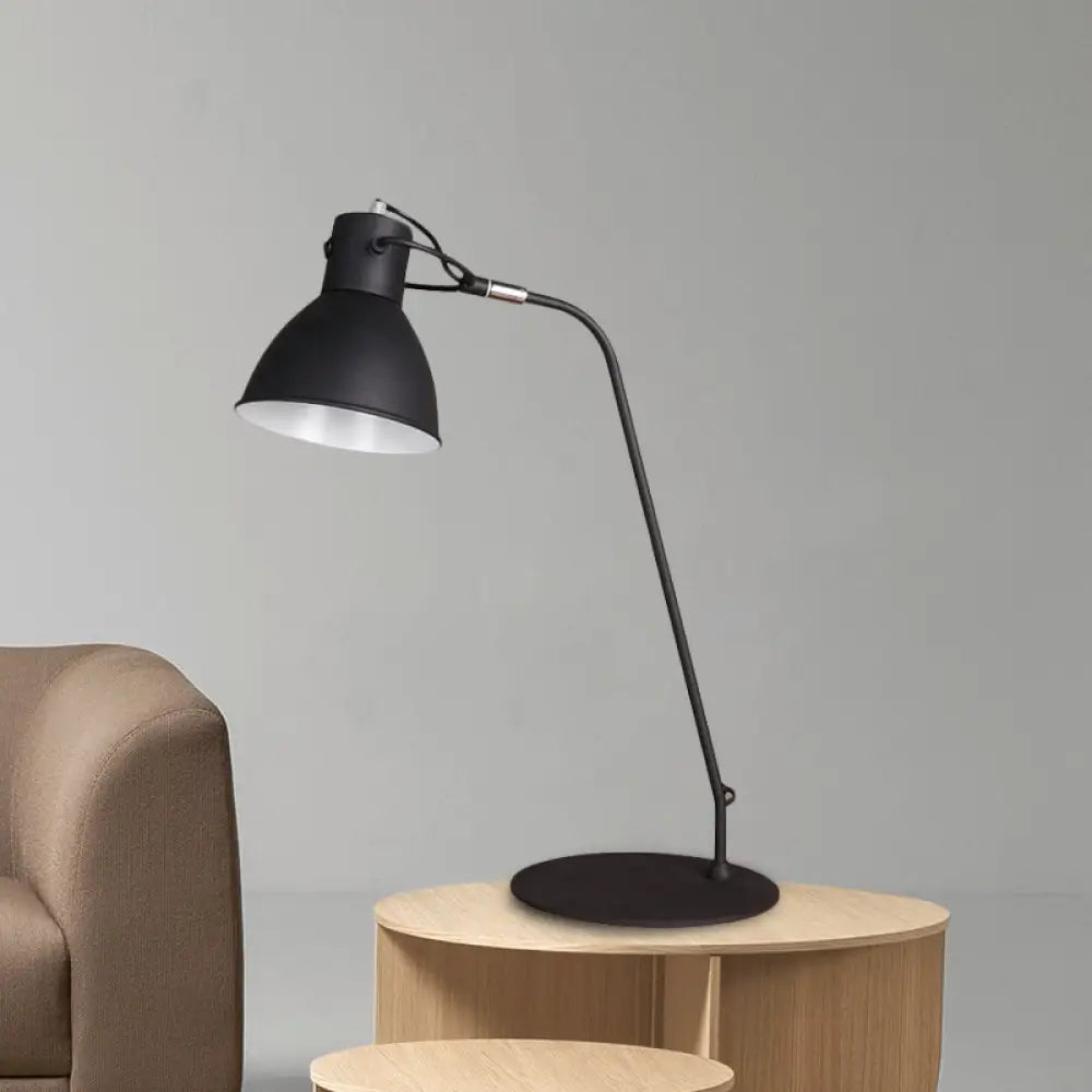 Black LED Task Lamp with Metal Curved Arm and Dome Shade - Perfect for ...