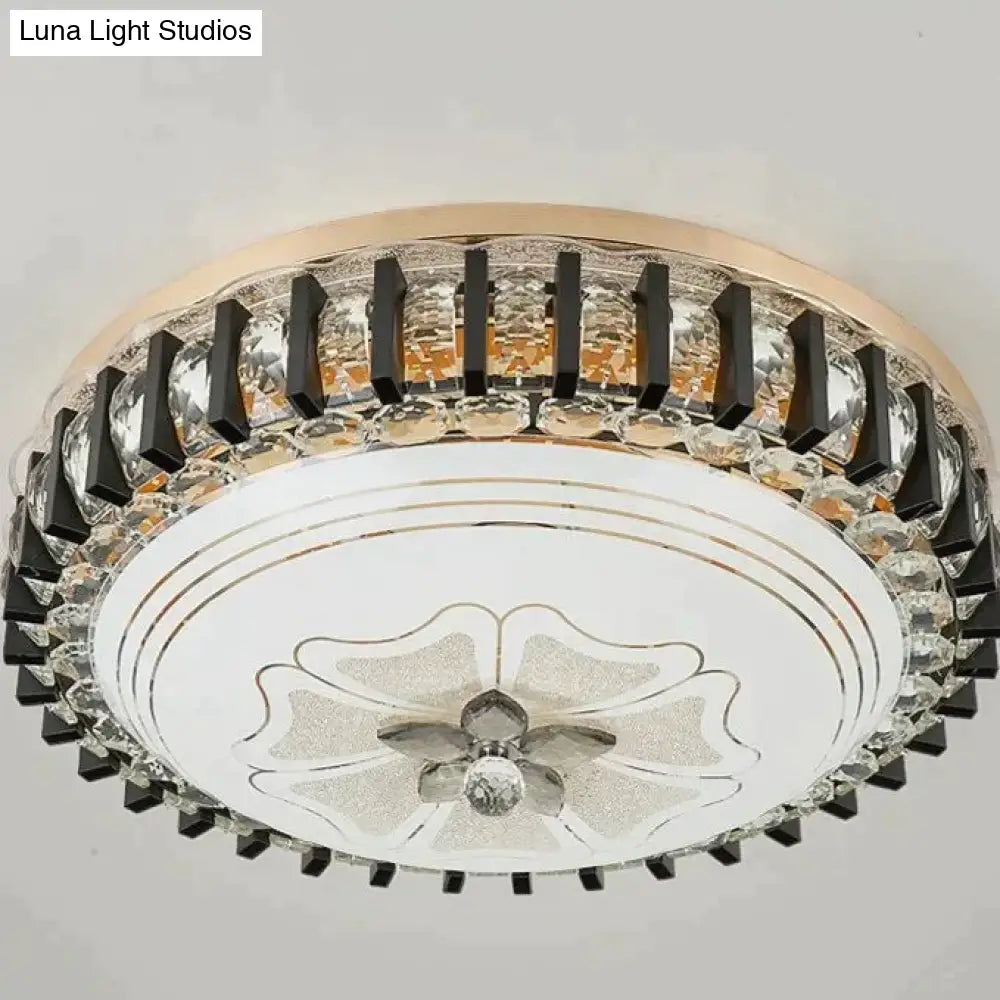 Black Luxury Crystal Bedroom Ceiling Lamp