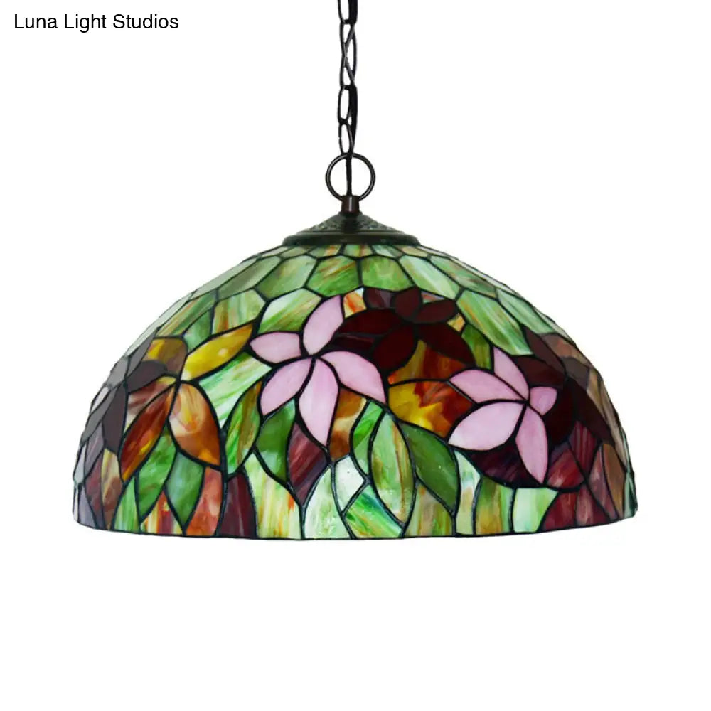 Black Mediterranean Chandelier With Red Cut Glass Petal Pendant In 12’/16’ Width And 1/2 Lights