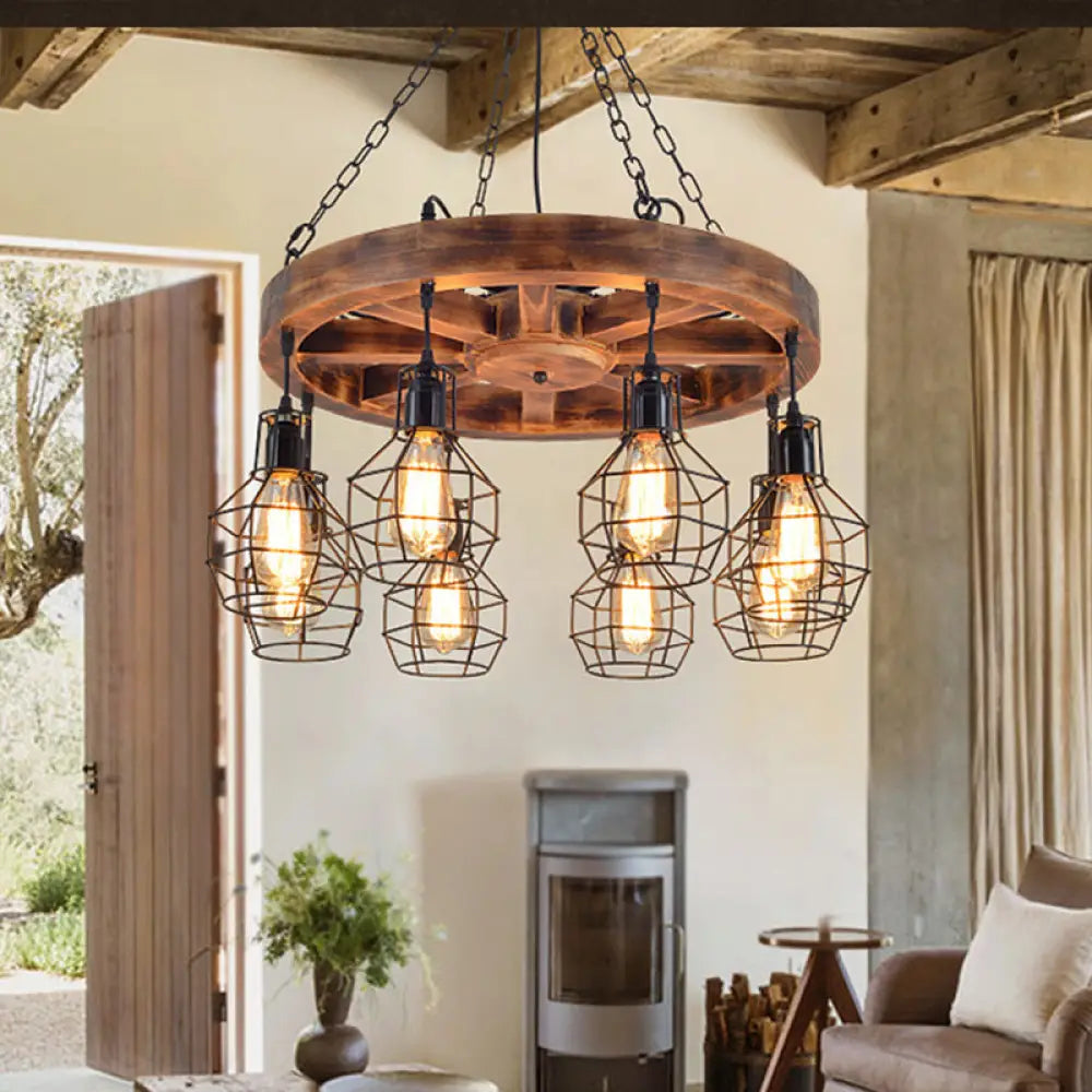 Black Metal Chandelier Light | Farmhouse Hanging Ceiling Fixture – 6/8 Lights Ideal For Living