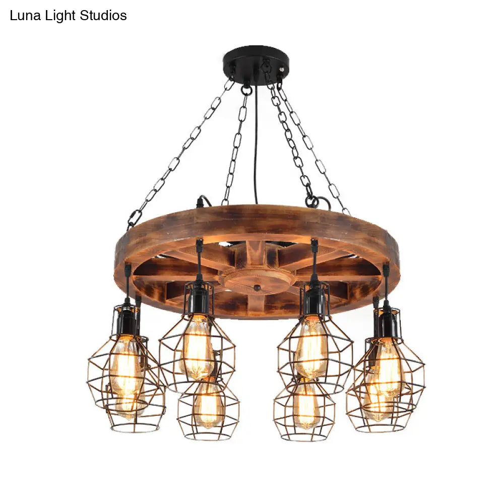 Black Metal Chandelier Light | Farmhouse Hanging Ceiling Fixture – 6/8 Lights Ideal For Living Room