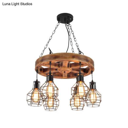 Black Metal Chandelier Light | Farmhouse Hanging Ceiling Fixture – 6/8 Lights Ideal For Living Room