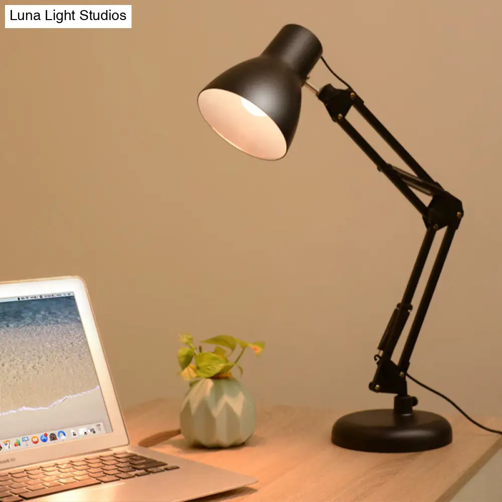 Black Metal Conic Shade Adjustable Desk Light - Stylish Industrial Task Lighting For Office