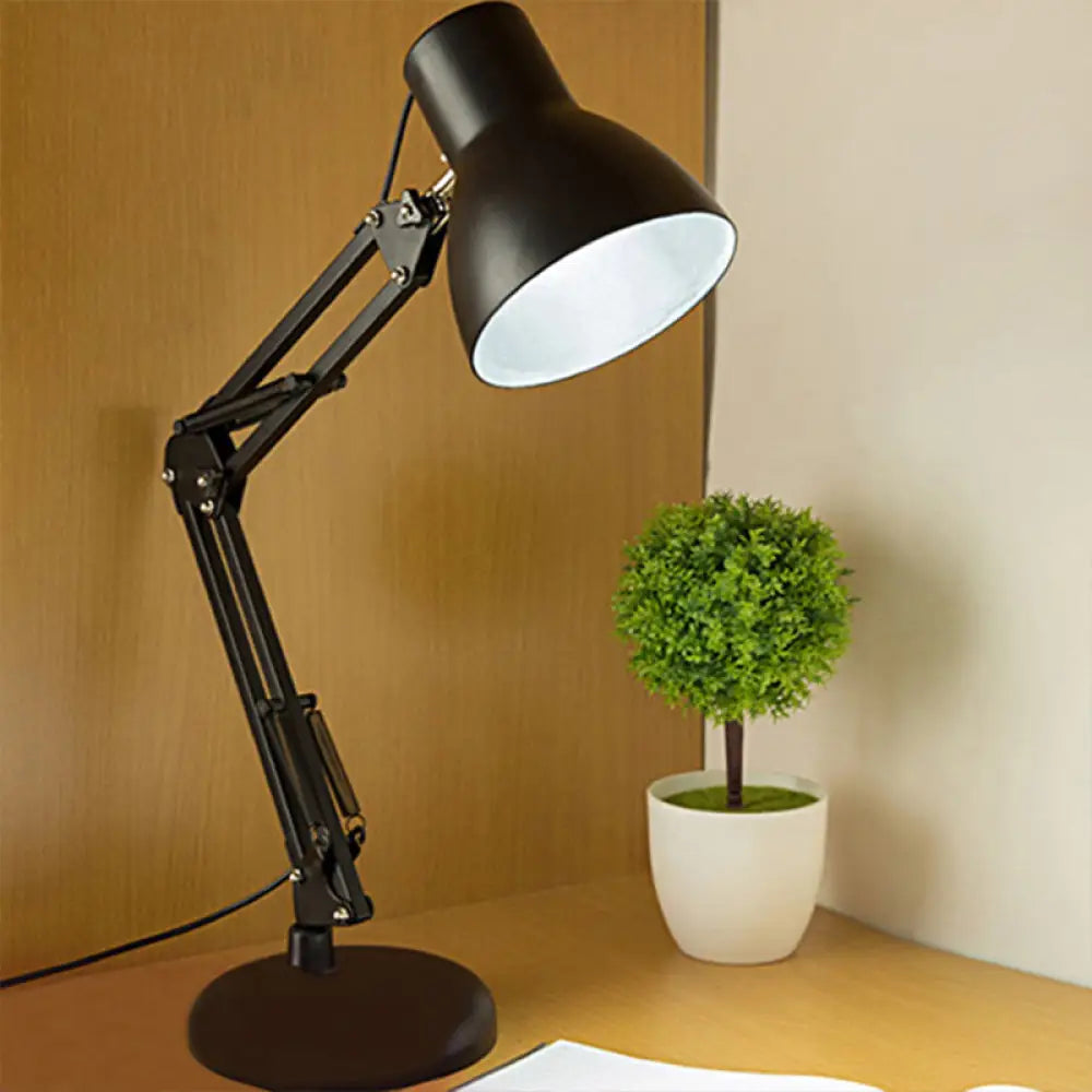 Black Metal Conic Shade Adjustable Desk Light - Stylish Industrial Task Lighting For Office