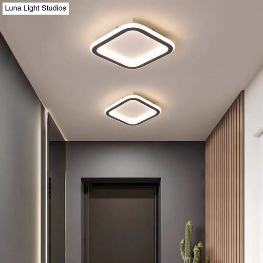 Black Metal Geometric Led Flush Mount Ceiling Light Fixture