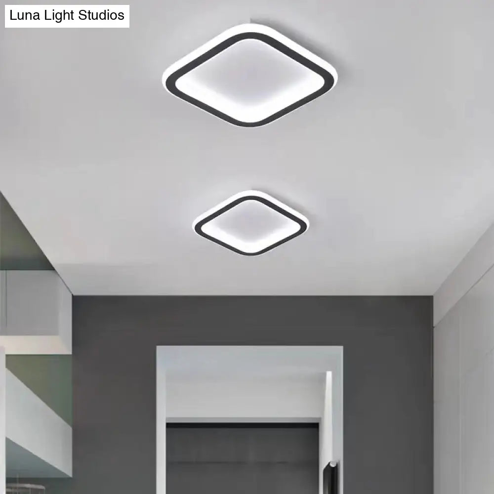 Black Metal Geometric Led Flush Mount Ceiling Light Fixture