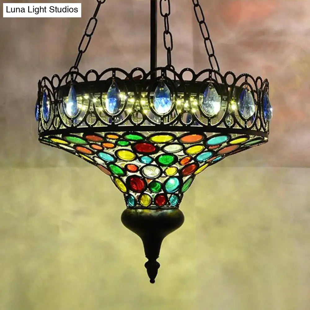 Black Metal Hanging Ceiling Light: Art Deco Pendant Lamp For Restaurants