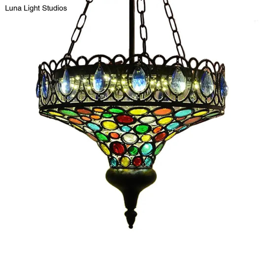 Black Metal Hanging Ceiling Light: Art Deco Pendant Lamp For Restaurants