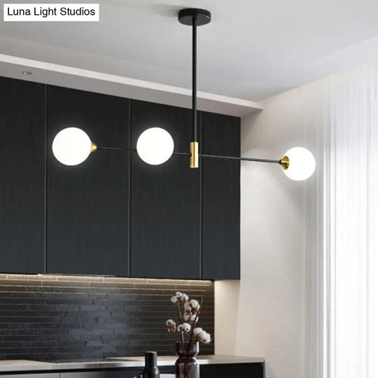 Black Metal Island Pendant Lighting With Modern Minimalist Design For Dining Table