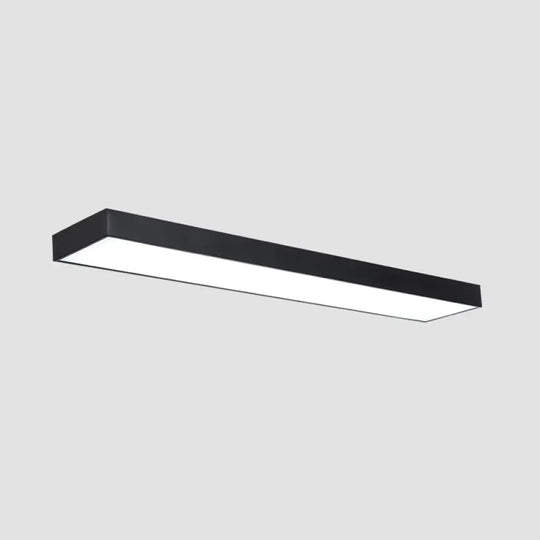 Black Metal Led Office Ceiling Light - Simple Rectangle Flush Mount / 35.5’