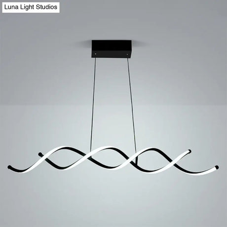 Black Metal Led Pendant Ceiling Light For Contemporary Dining Room Decor