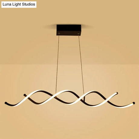 Black Metal Led Pendant Ceiling Light For Contemporary Dining Room Decor
