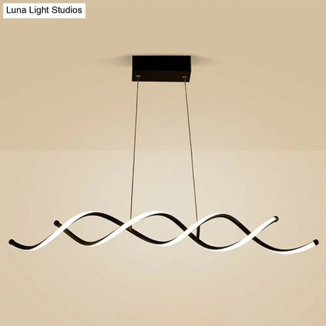Black Metal Led Pendant Ceiling Light For Contemporary Dining Room Decor