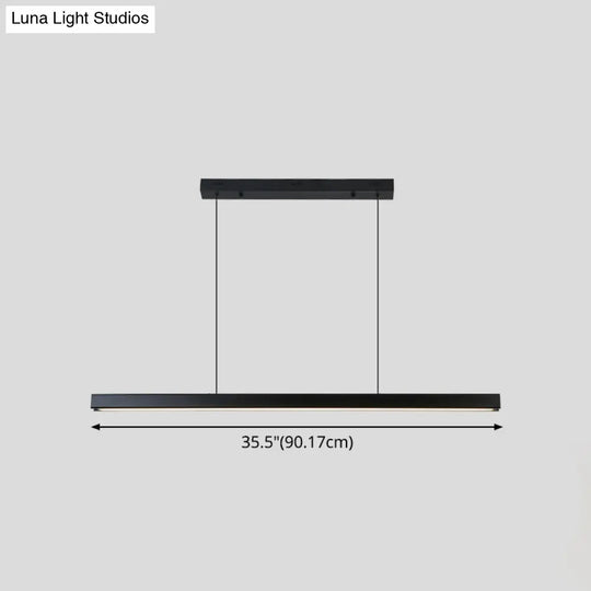 Black Metal Linear Led Pendant: Sleek Restaurant Island Light Fixture