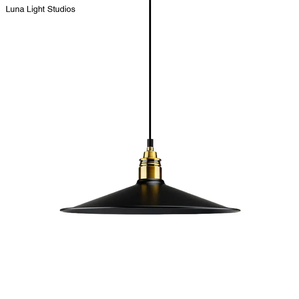 Stylish Metallic Cone Shade Ceiling Light - 10/14 Width Black Kitchen Pendant Lamp