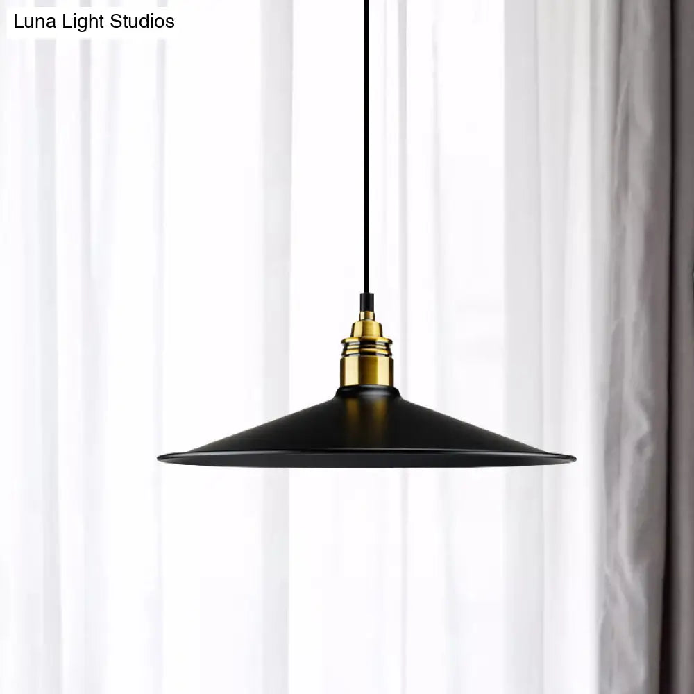 Stylish Metallic Cone Shade Ceiling Light - 10/14 Width Black Kitchen Pendant Lamp / 10