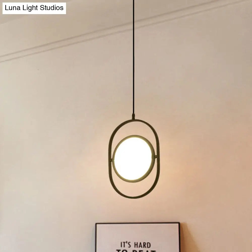 Versatile Led Black Hanging Lamp: Adjustable Disc Pendant Light With Stylish Capsule Frame /