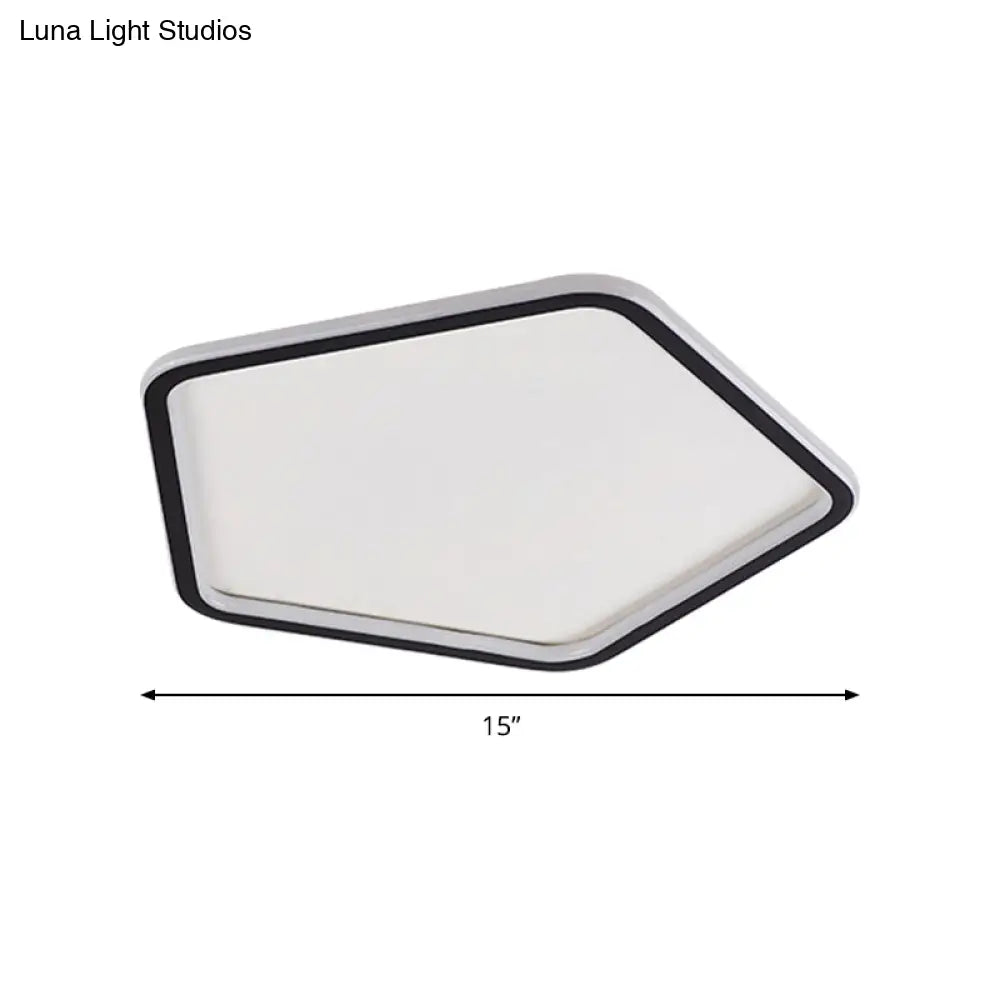 Black Minimalist Led Ceiling Light In Warm/White Available 3 Sizes