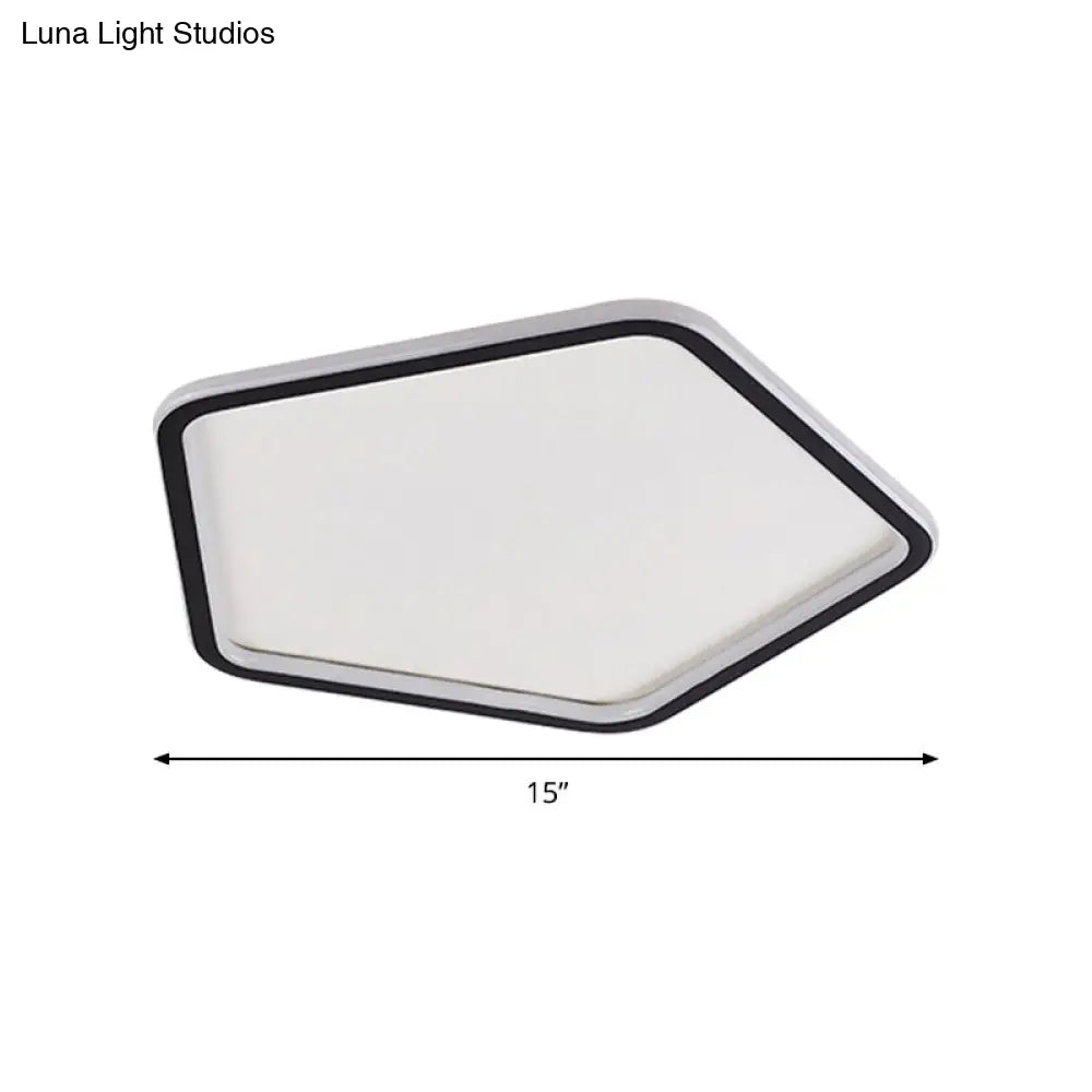 Black Minimalist Led Ceiling Light In Warm/White Available 3 Sizes