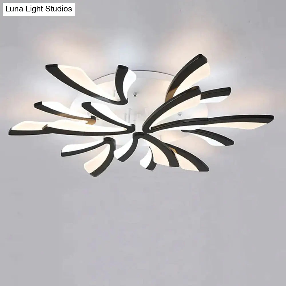 Black Modern Led Ceiling Lights Fixtures For Living Dining Room Bedroom Acrylic Lampshade Indoor