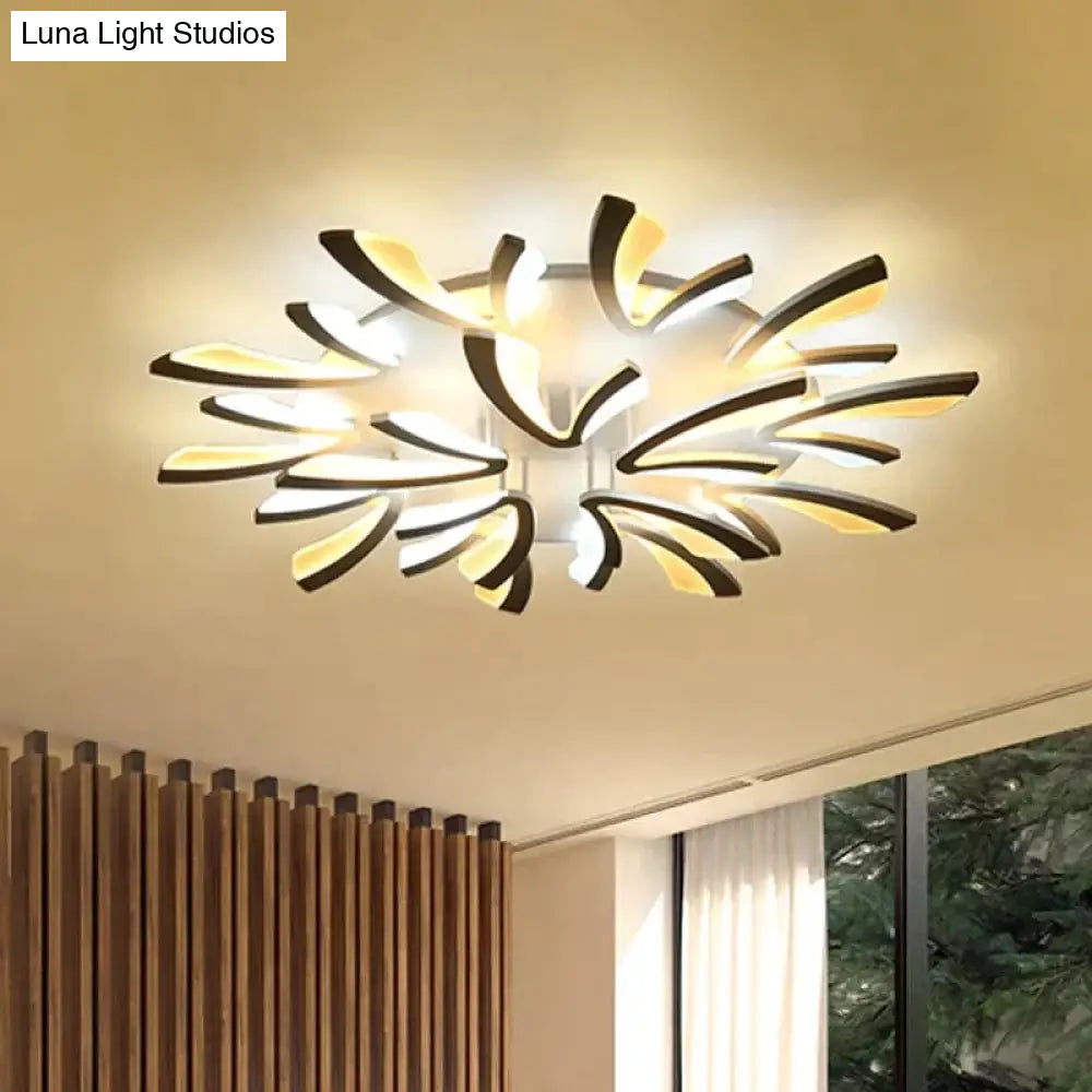 Black Modern Led Ceiling Lights Fixtures For Living Dining Room Bedroom Acrylic Lampshade Indoor