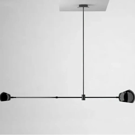 Black Modernist Dome Chandelier: Elegant Ceiling Light For Metal Dining Room 2 /