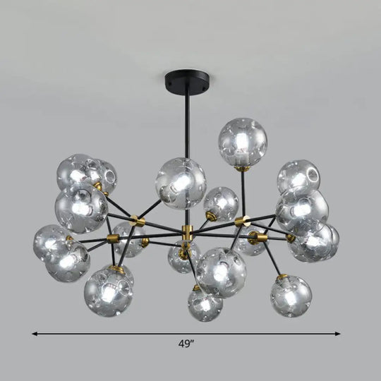 Black Nordic Glass Chandelier With Tree Branch Design For Living Room 20 / Smoke Gray