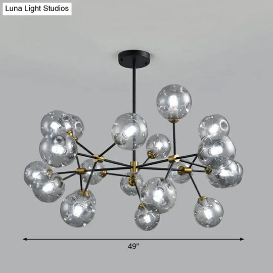 Nordic Style Black Glass Chandelier With Tree Branch Design For Living Room 20 / Smoke Gray