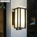 Black Opaline Glass Flush Mount Wall Sconce - 1-Light Rectangle Lighting Metal Frame (6/6.5 W)