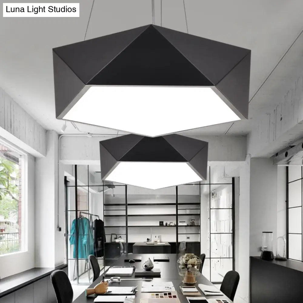 Black Pentagon Led Hanging Light Ceiling Chandelier Pendant Lighting