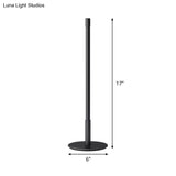Black Plumb Rod Led Night Light: Sleek Bedside Table Lamp With Warm/White Light