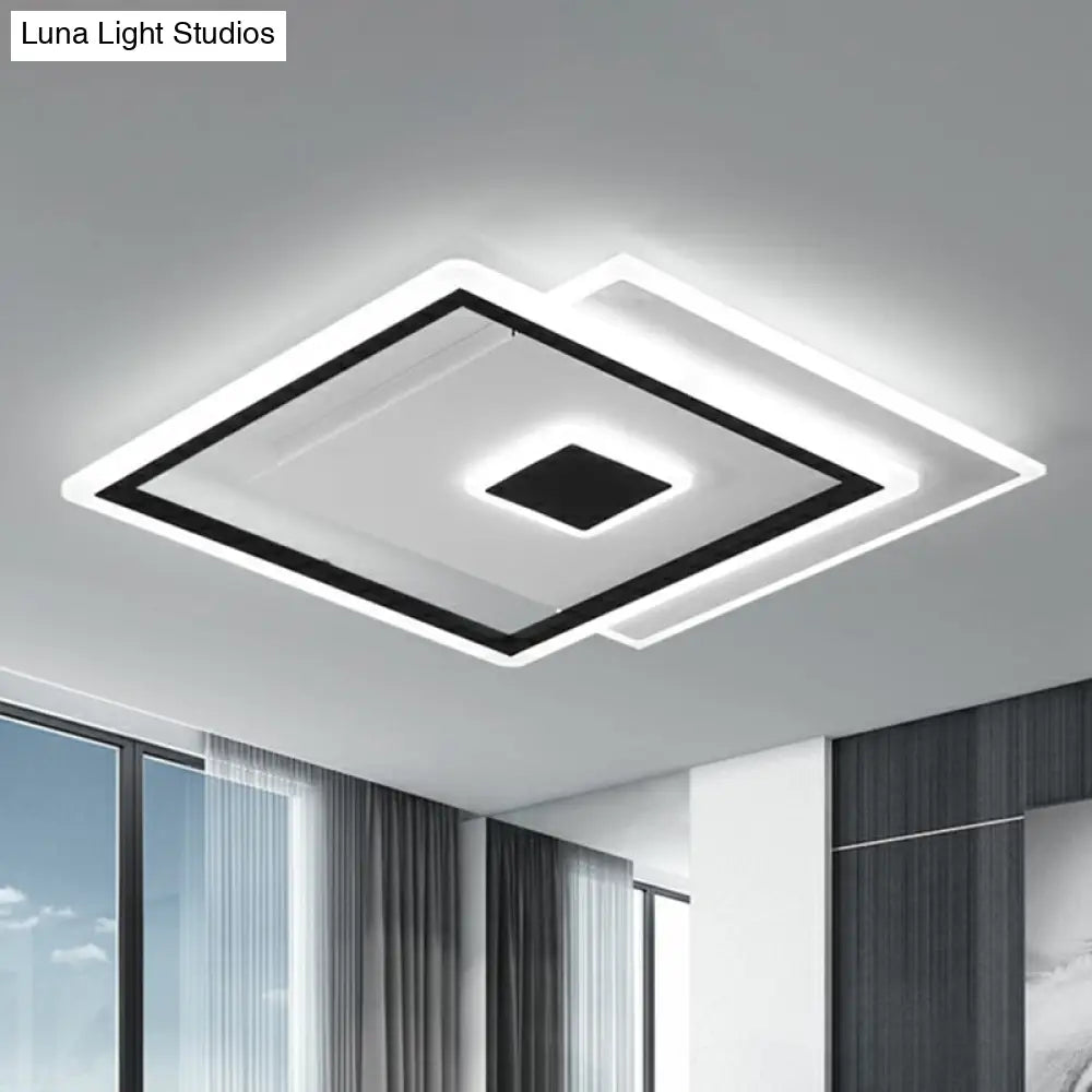 Black Quad Led Bedroom Ceiling Light - Elegant Simplicity