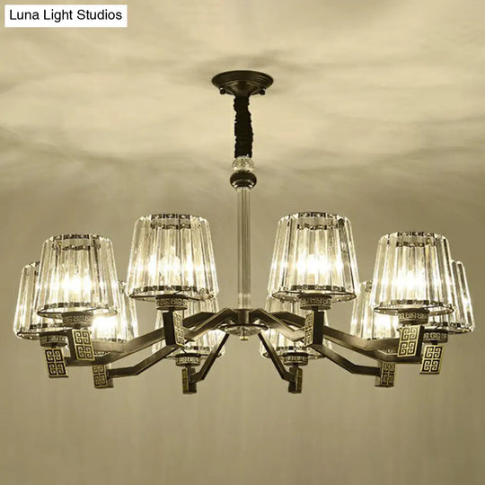 Retro Black Crystal Prism Chandelier Light For Living Room 10 /