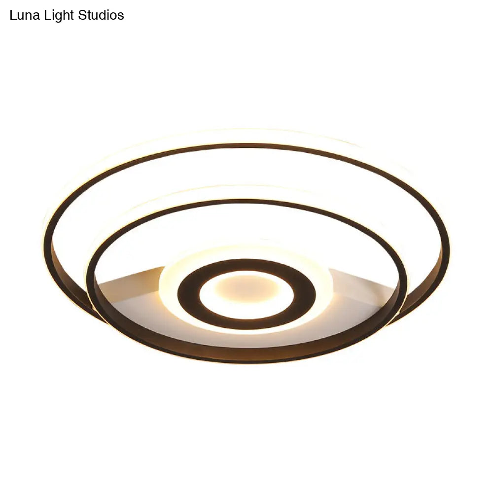 Black Ring Flush Mount Light – Nordic Acrylic Led Ceiling Lighting For Bedroom