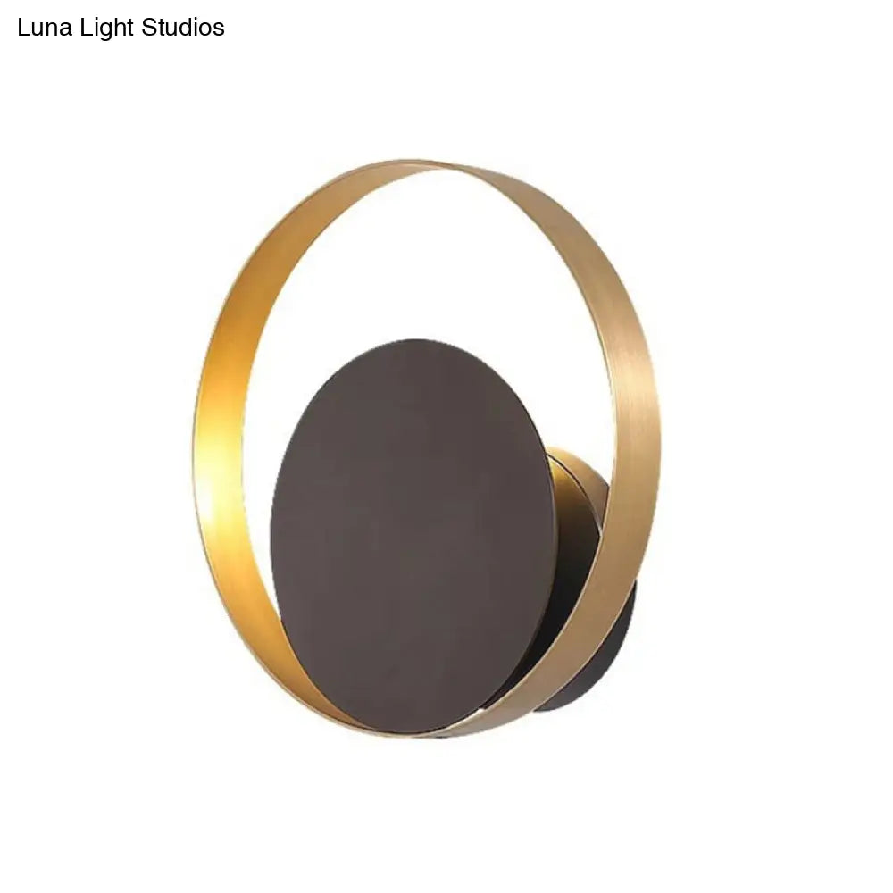 Black Ring Wall Mount Led Lamp For Modern Living Room Décor