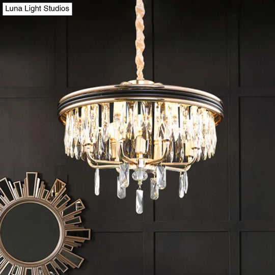 Black Crystal Pendant Chandelier With 7 Lights - Simplicity Design