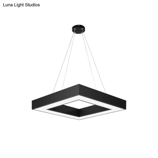 Black Square Led Chandelier Nordic Style Acrylic Ceiling Light