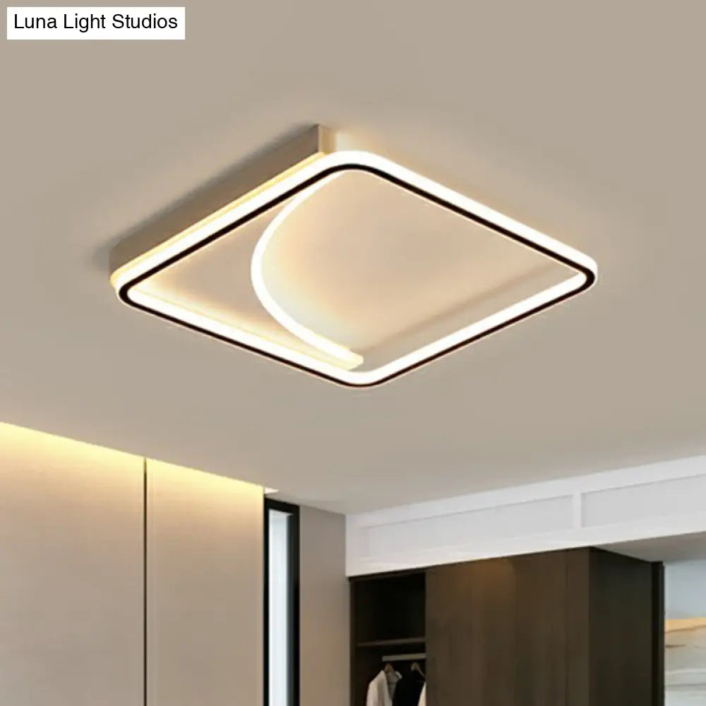 Black Square Led Flush Mount Ceiling Light With Minimalistic Design