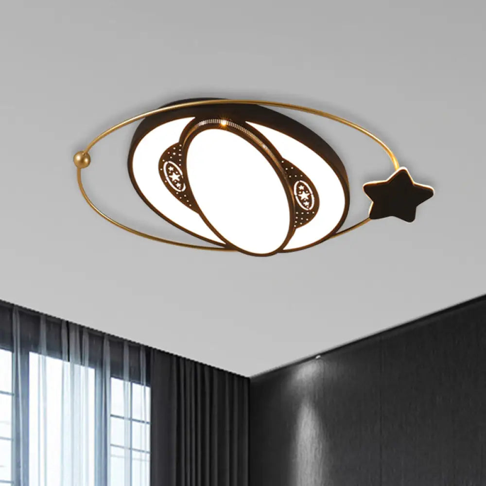 Black Star Design Led Flush Mount Spotlight: Round Ceiling Fixture With Nordic Acrylic