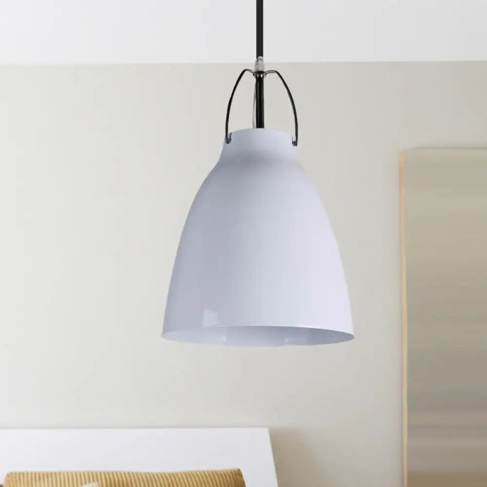 Black/White Modern Bell Pendant Light Fixture For Dining Room White