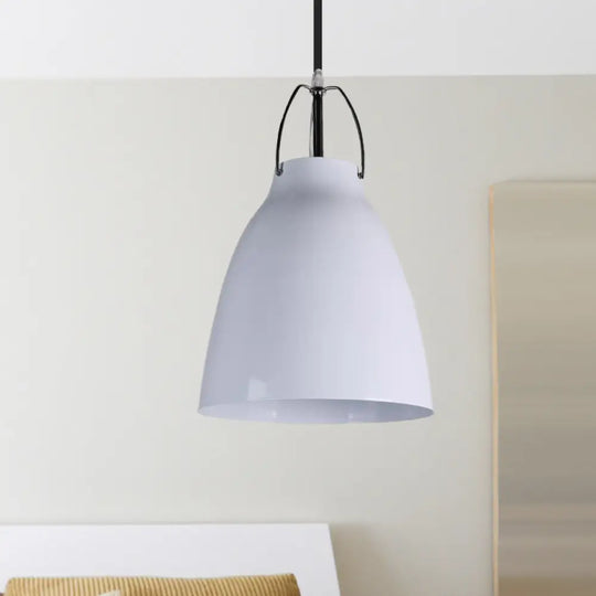 Black/White Modern Bell Pendant Light Fixture For Dining Room White