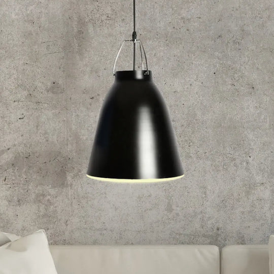 Black/White Modern Bell Pendant Light Fixture For Dining Room Black