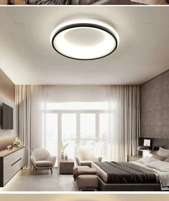 Black+White Finished Modern Led Ceiling Lights For Bedroom Study Room Living Room Square/Round Ceiling Lamp Fixtures